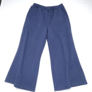 Double Take Blue Textured Wide Leg Lounge Pants Minimalist Athleisure Comfy Chic